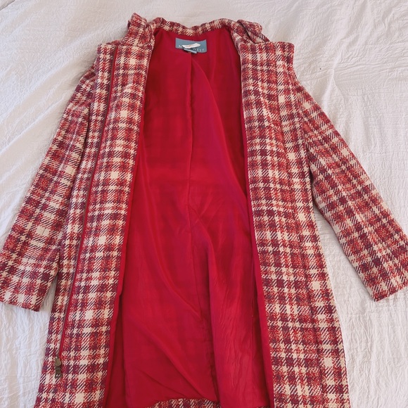 red houndstooth jacket coat - Picture 2 of 4